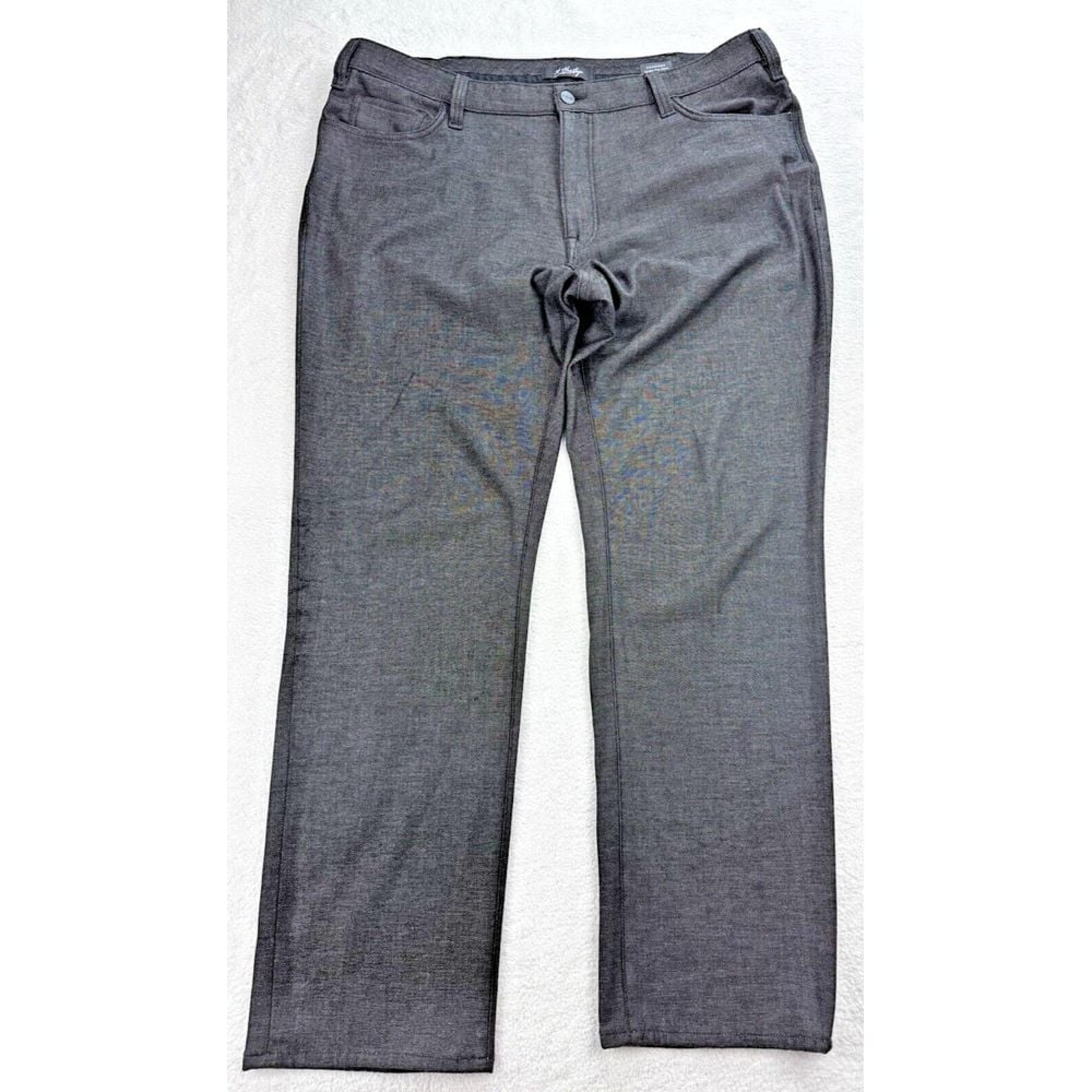 Heritage 34 Charisma Chino Pants Men 42x32 Ash 5 Pkt Relaxed Straight Leg