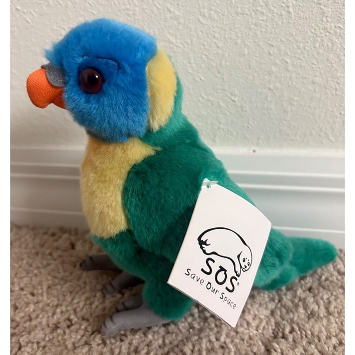SOS Save Our Space Lorikeet Bird Plush San Diego Zoo Exclusive 7 New With Tags