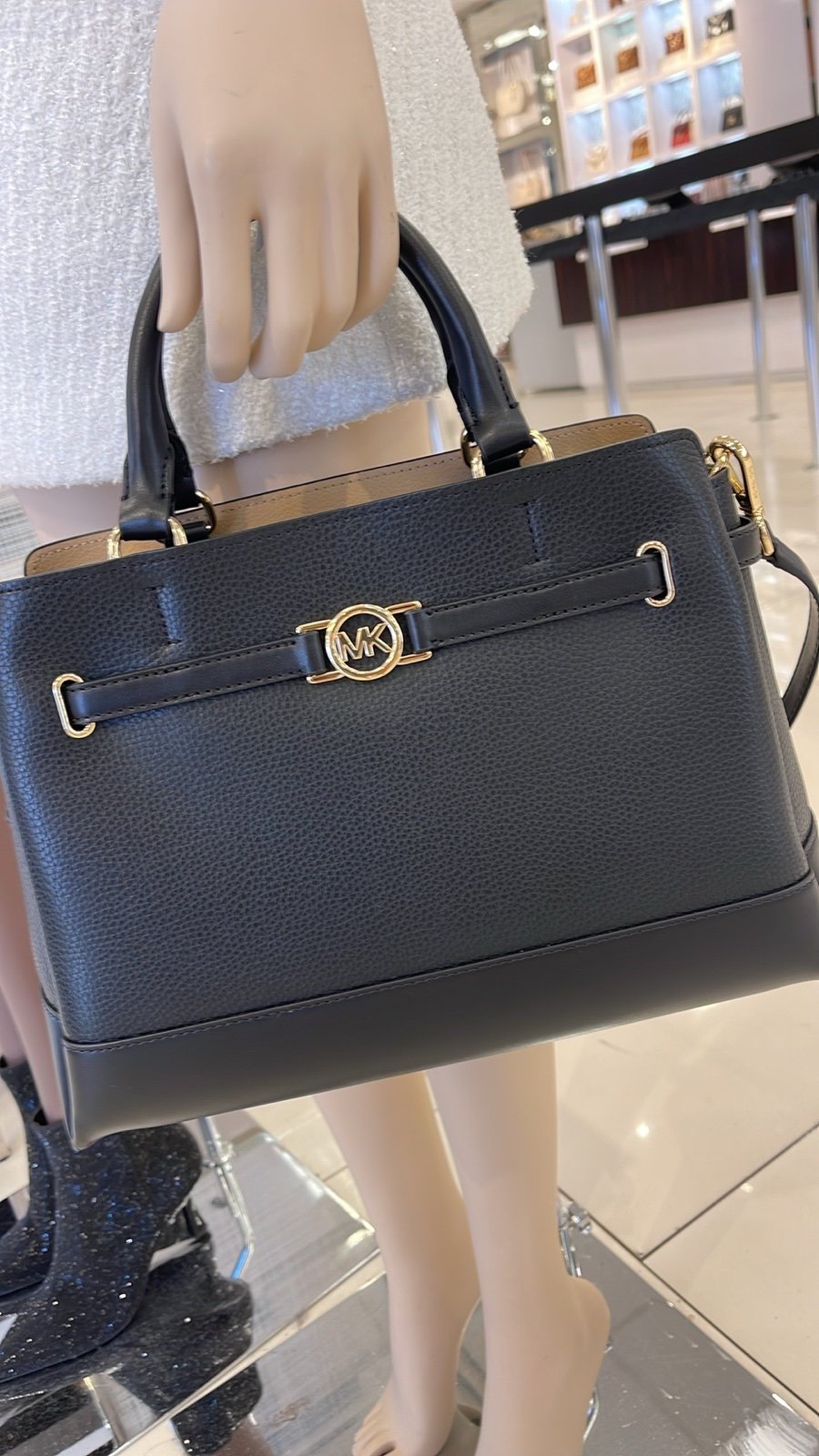 Michael Kors Mercer Large Top-Zip Belted Satchel Crossbody Center Zip Bag NWT