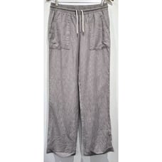 Athleta Cabo Linen Wide Leg Pants Women's 10T Heather Gray Pockets Drawstring