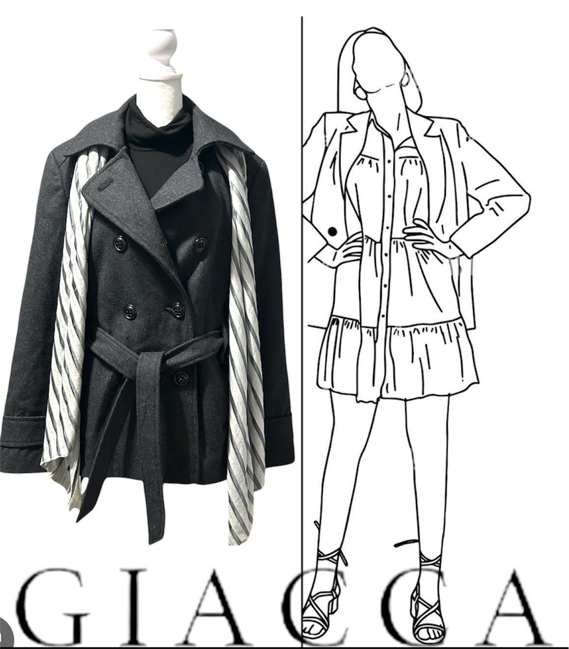 GALLERY Giacca Wool Blend Pea Coat