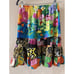Jams World Hawaiian Skirt Womens Small Day Glow Made USA Tiered Ruffle Tropical