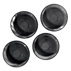 Art Deco Style Libbey Glass Company Smoke Grey Salad Plates - Set of 4