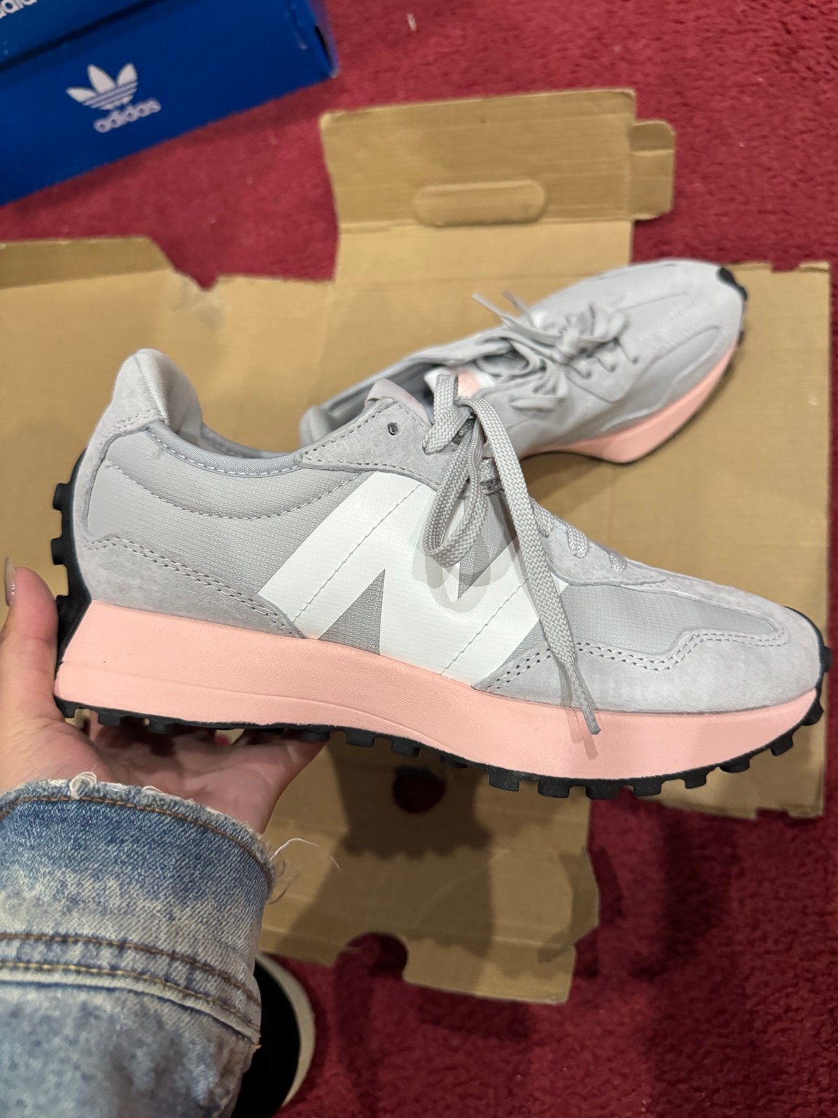 WS327MP New Balance 327 “Light Aluminum Pink” Women Size 7.5