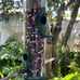 Gray Bunny Metal Bird Feeders for Outdoors Hanging, 6-Port Metal Bird Feeder Tub