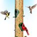 Gray Bunny Metal Bird Feeders for Outdoors Hanging, 6-Port Metal Bird Feeder Tub