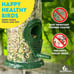 Gray Bunny Metal Bird Feeders for Outdoors Hanging, 6-Port Metal Bird Feeder Tub