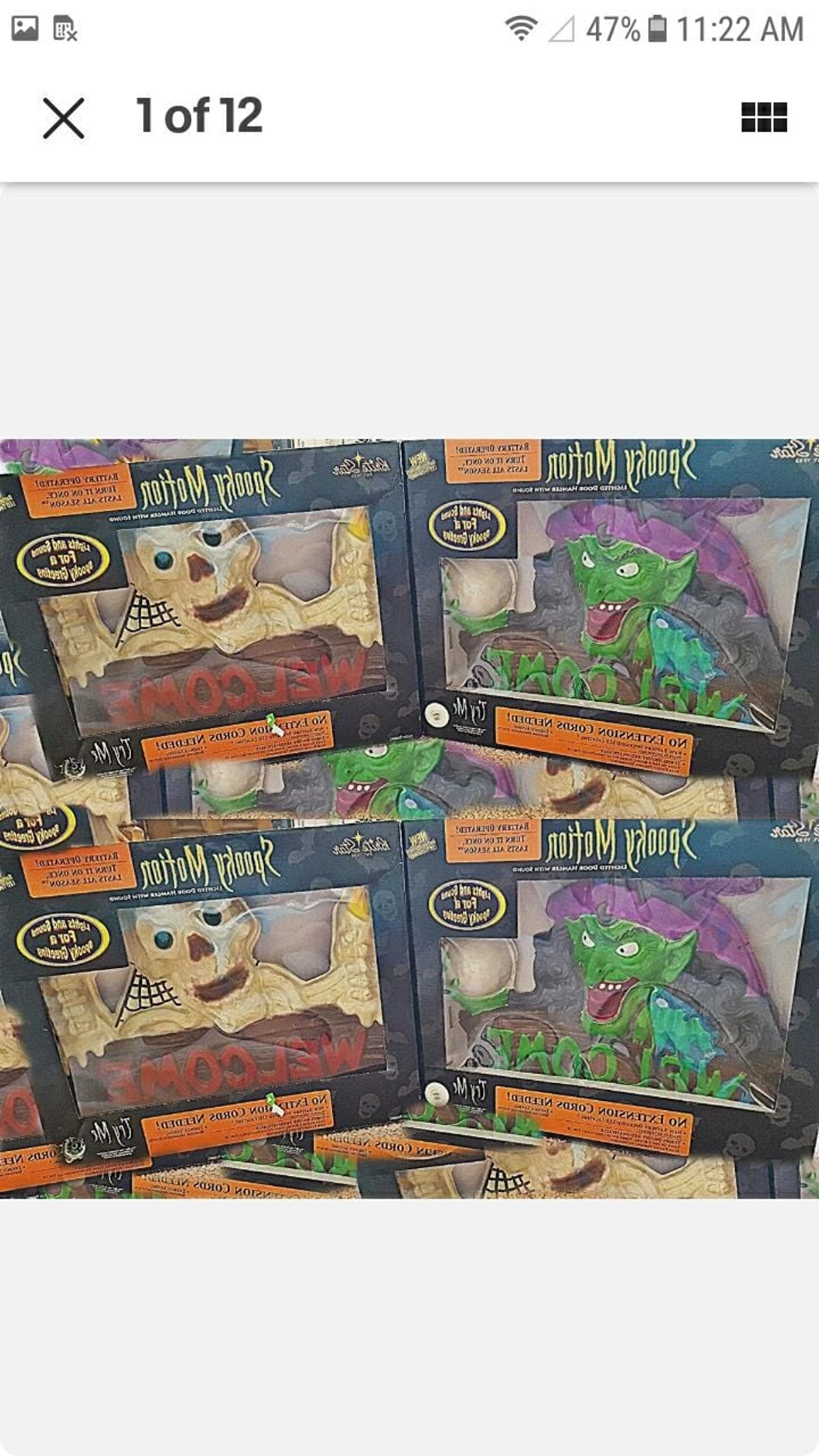 2 pc Witch & Skull Wall Sign LED HALLOWE - Star brite