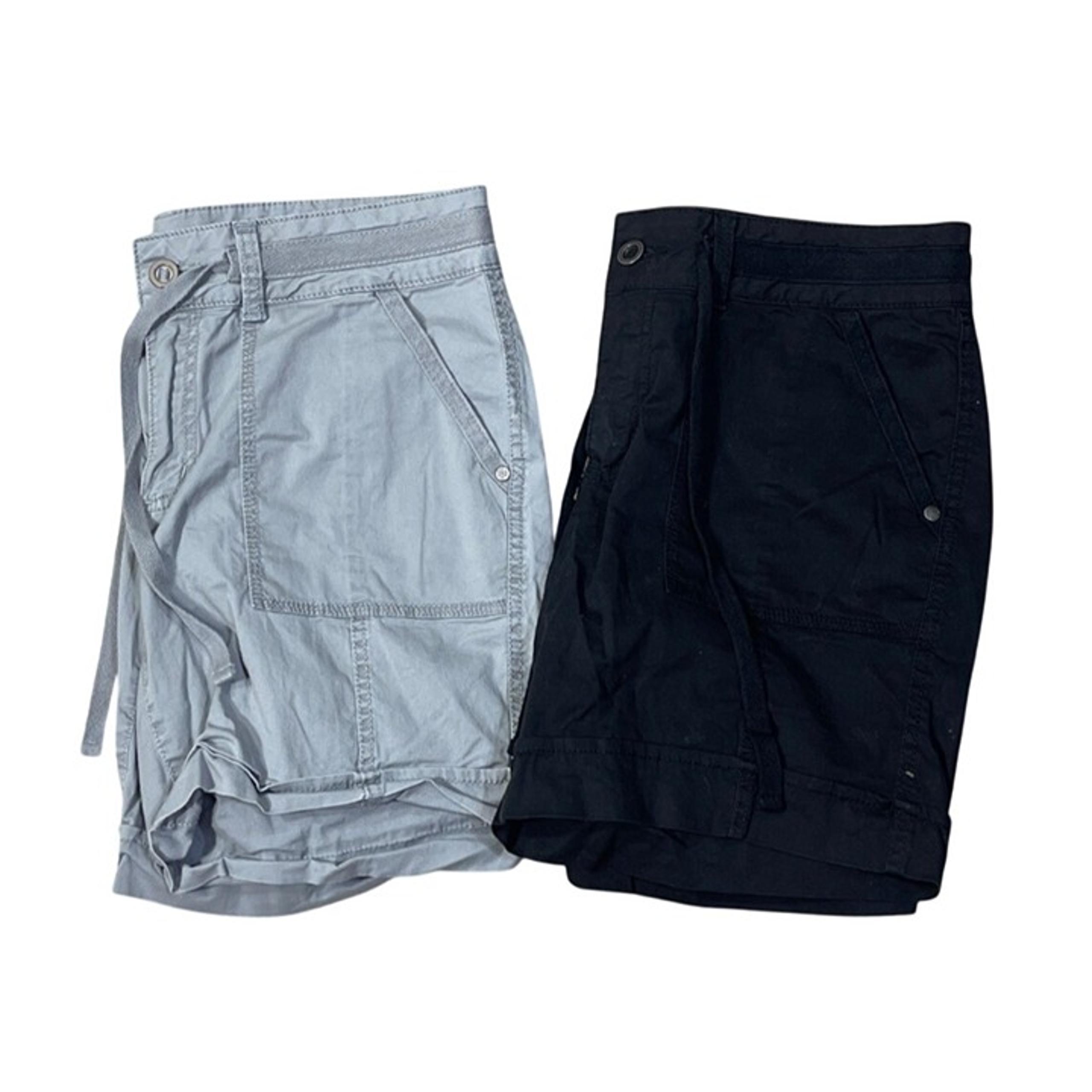 2 Pair Sonoma Shorts Women's Grey Black Size 8 Inseam 7"