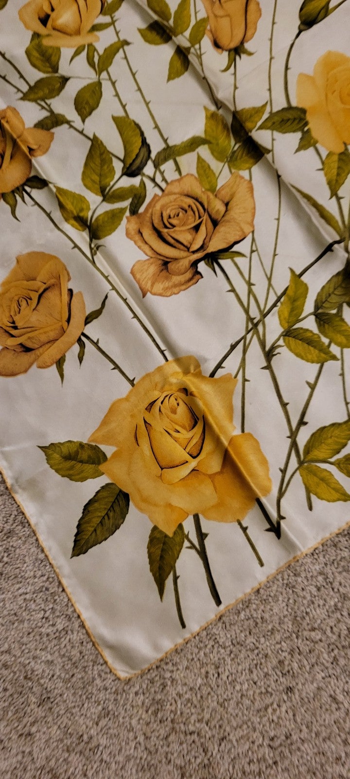 Vintage silk yellow roses scsrf