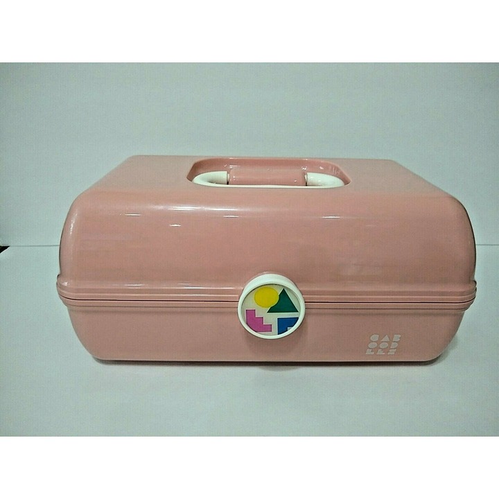 Caboodles Pink ish Makeup Carrying Case Box Model 5626 Vintage USA Storage 90s