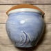 Vtg Duck Pond Pottery North Carolina Art Pottery Planter Flat Backed Blue Fish