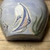 Vtg Duck Pond Pottery North Carolina Art Pottery Planter Flat Backed Blue Fish