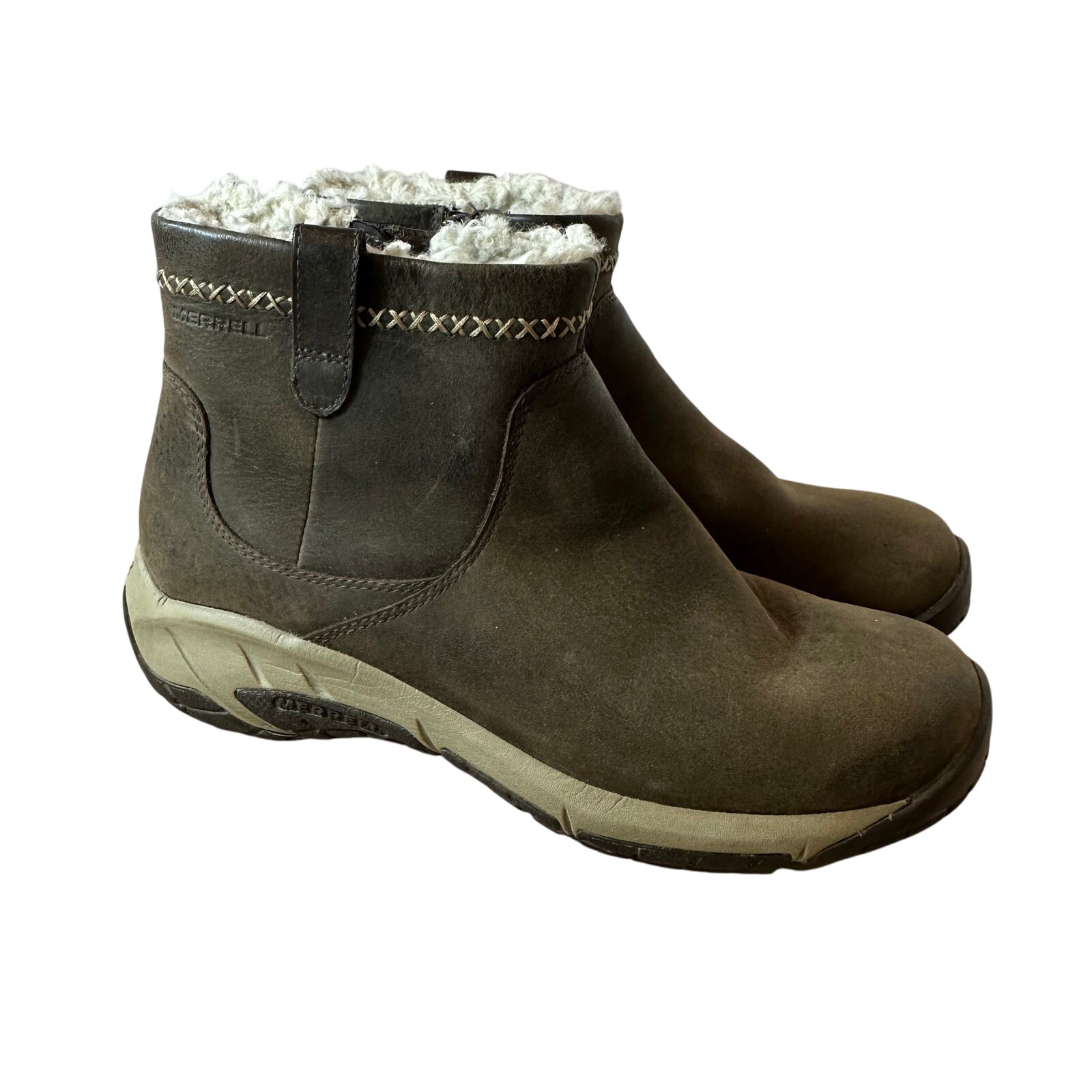 Merrell Encore 4 Ankle Boots Booties Winter Brown Bluff Zip Waterproof Women 7