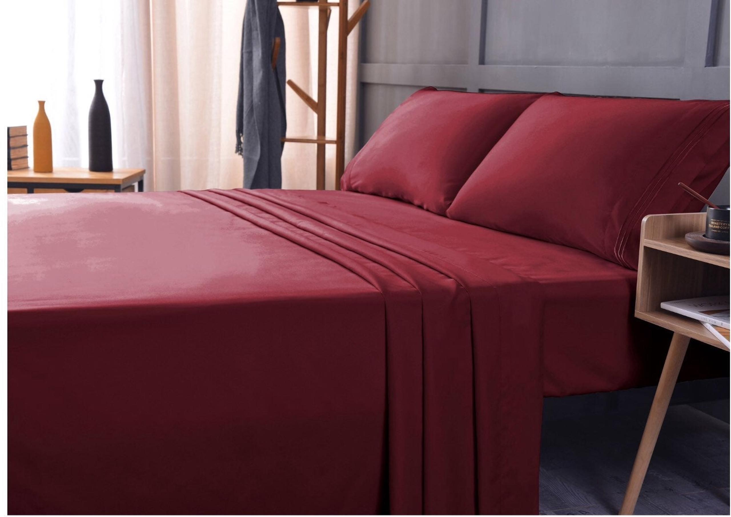 Bamboo Luxury King Sheet Set - Burgundy