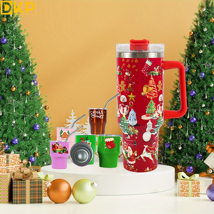 DKP Large Capacity Christmas Tumbler With Lid, 40oz Stainless Steel Insulated AA