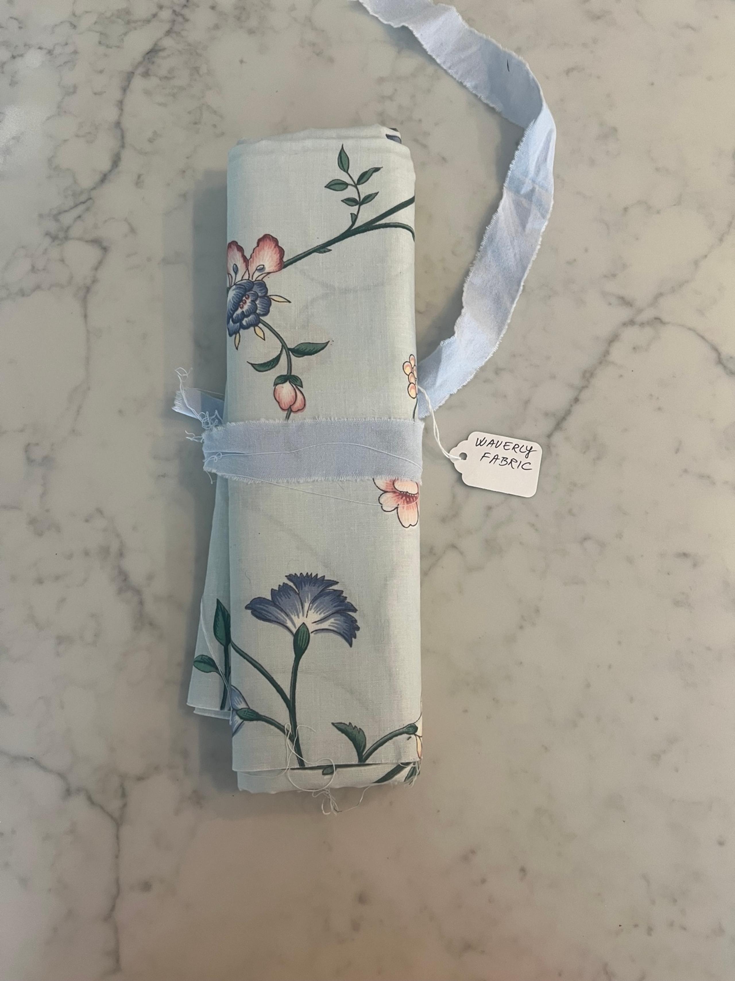 Vintage Waverly Fabric Floral Bouquet Cottage Shabby Chic