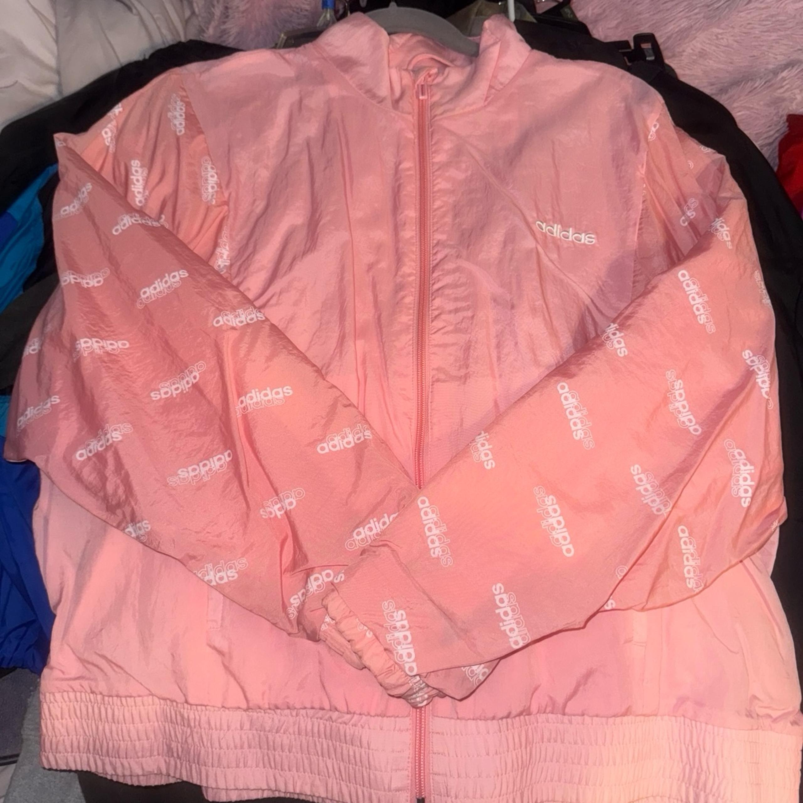 Pink Adidas Logo Track Jacket XL
