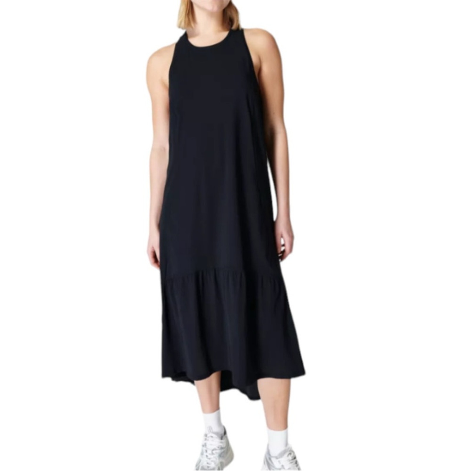 Sweaty Betty Explorer Ace Midi Dress Black Racerback Sz S