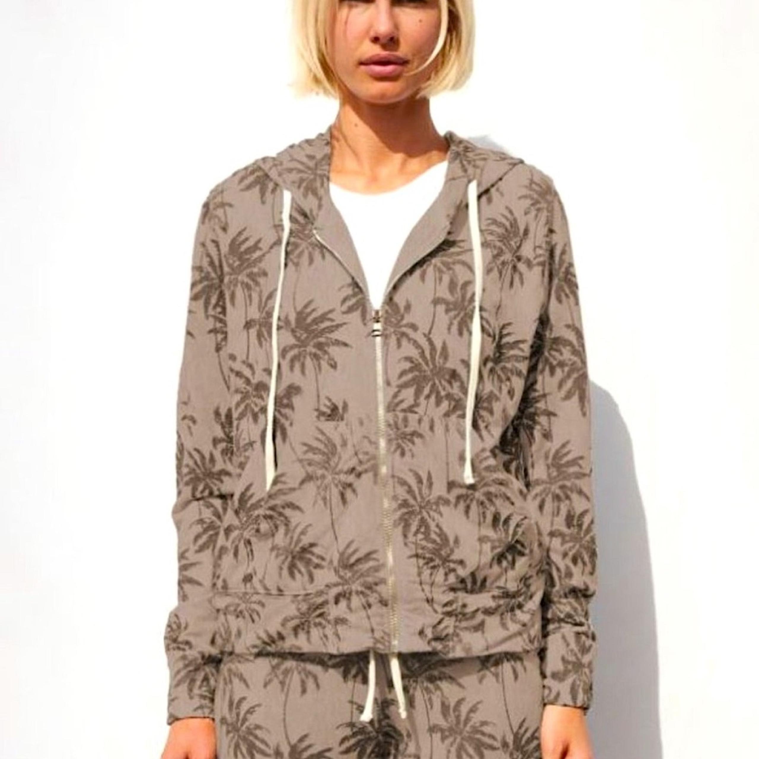 Sundry Palm Tree All Over Print Zip Hoodie Jacket Size XL (4)