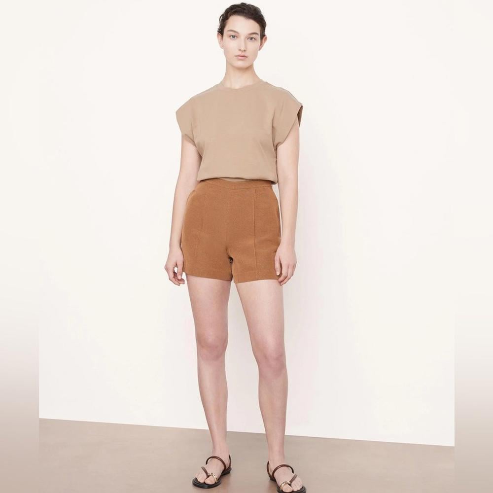 Vince High Waist Tailored Shorts Size 10 In Amber Wave Womens