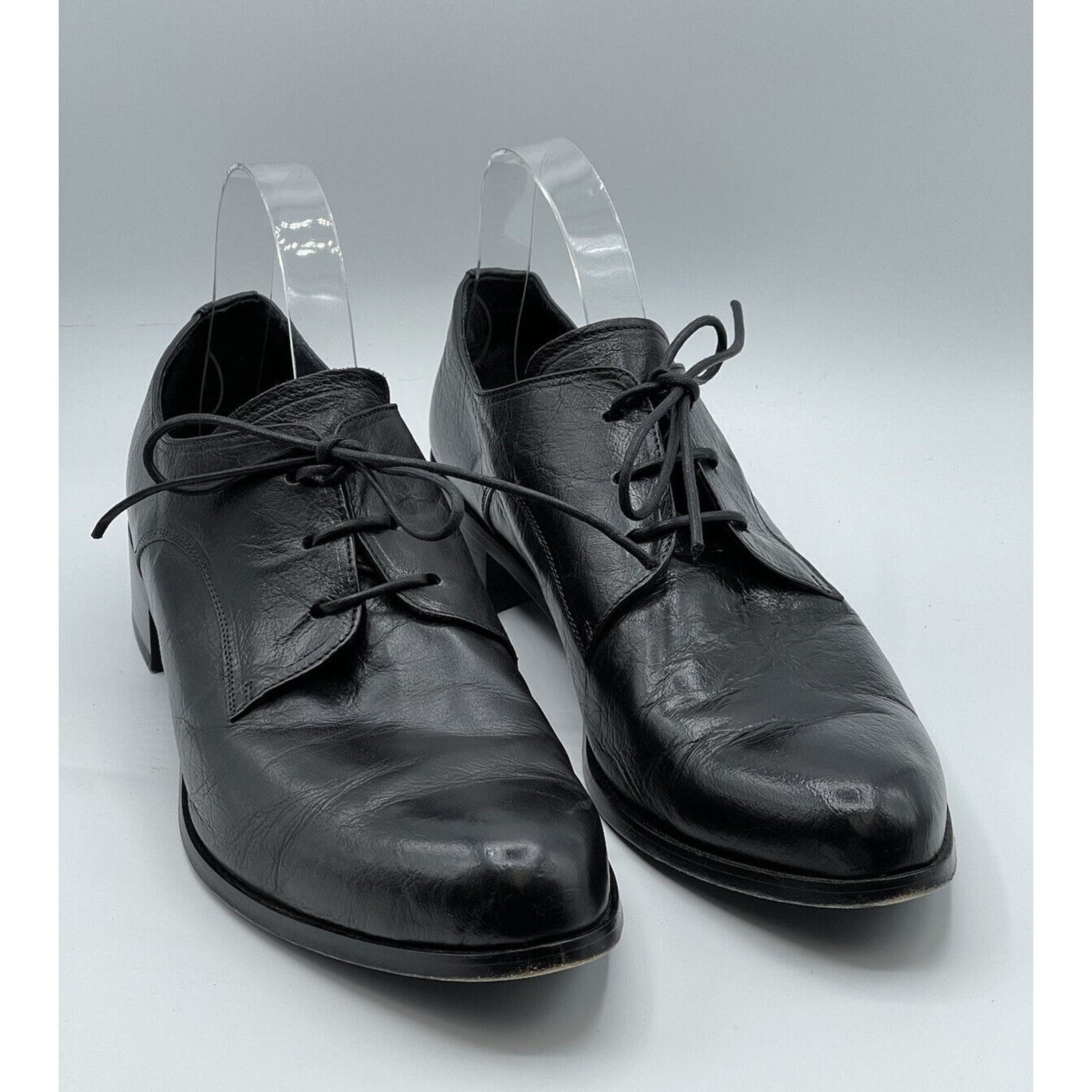 No. 21 Men’s Black Leather Whole Cut Oxford Dress Shoes Size EU 43 US 10 Italy