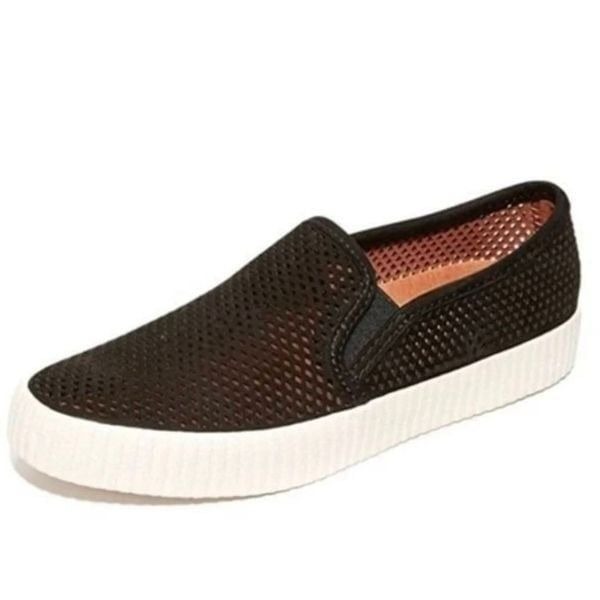 FRYE Camille Black Suede Perforated Slip On Shoes Size 9M