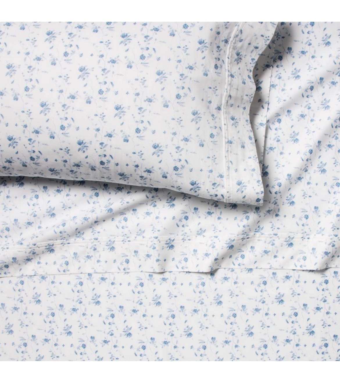 King Printed Performance 400 Thread Count Sheet Set White/Blue Floral