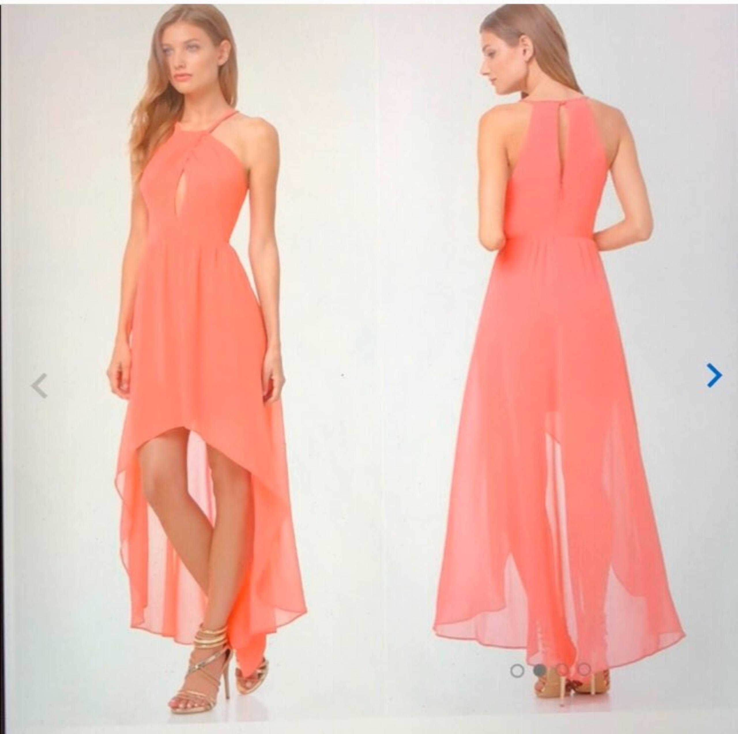 Bebe coral keyhole hi low dress