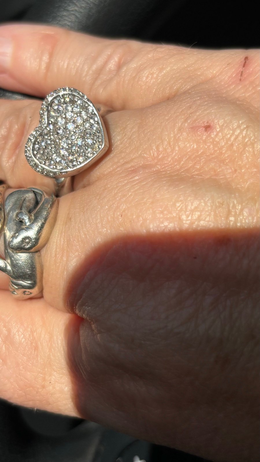 well made Sterling Amazing well made Sterling silver pave stone engagement ring