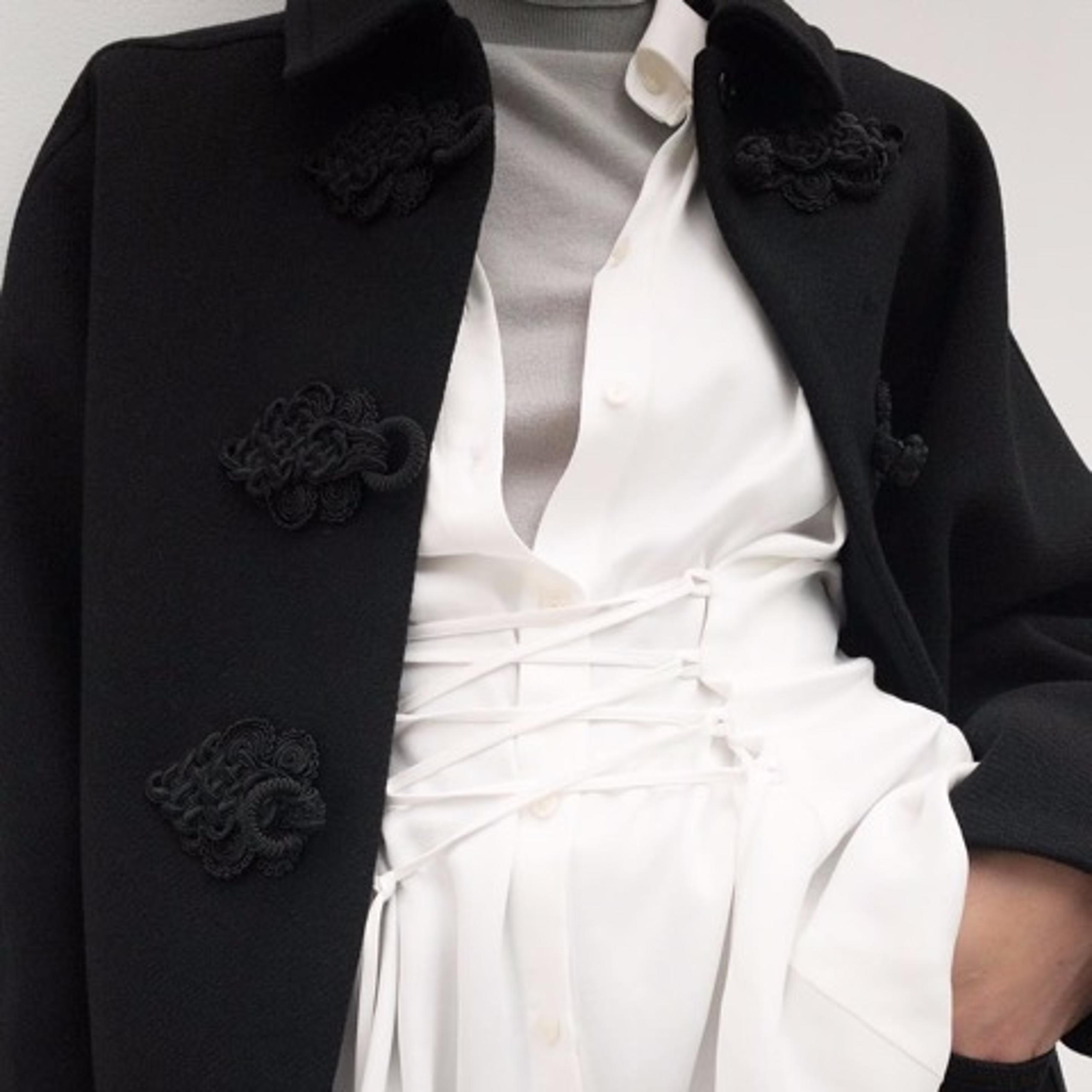 Zara Black Wool Blend Toggle Coat Jacket