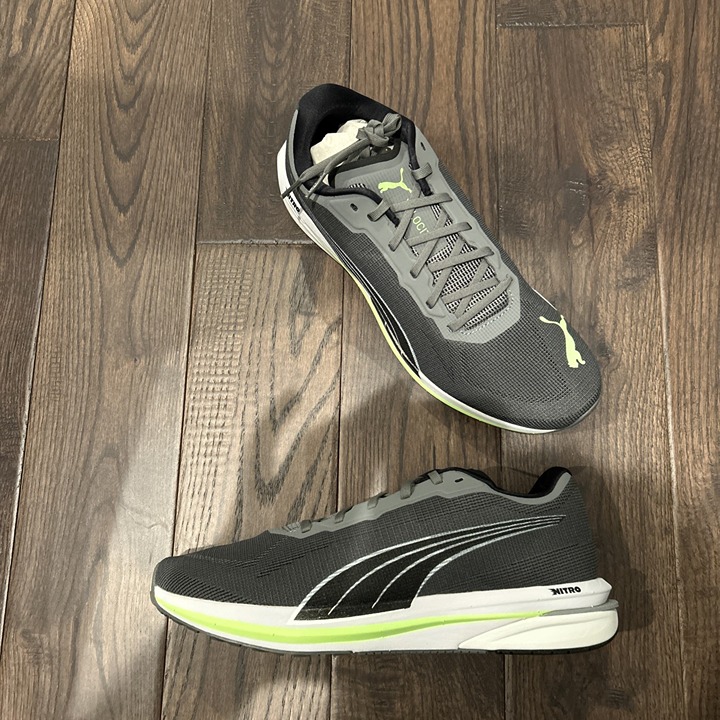 Puma Velocity Nitro Running Shoes Men's Size 11 Grey/ Black/ Green 194596-07