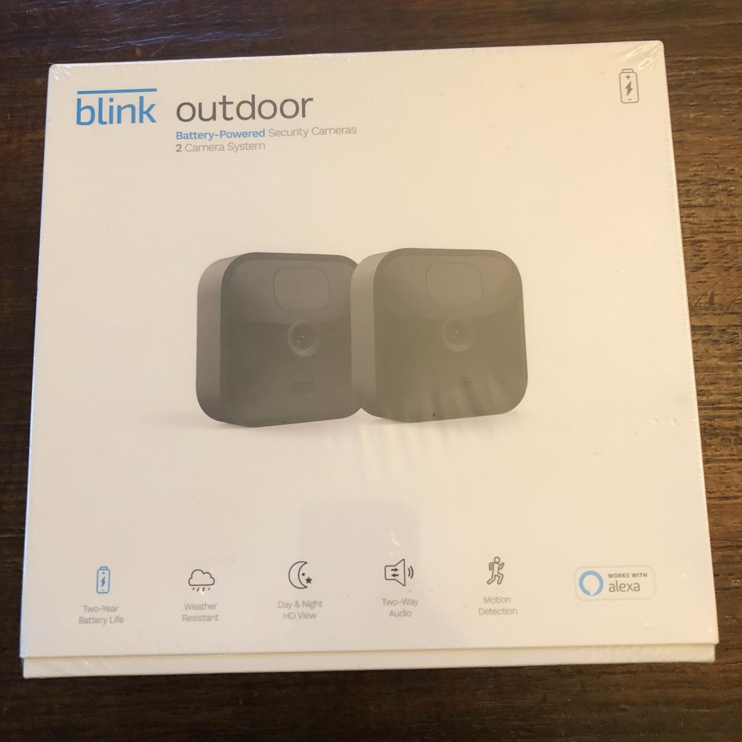Blink Outdoor Battery-Powered 2 Camera Sys. 2yr BAT. Life Works w/ Alexa SEALED