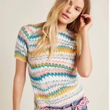 Anthropologie Pastel Marbled Sweater M