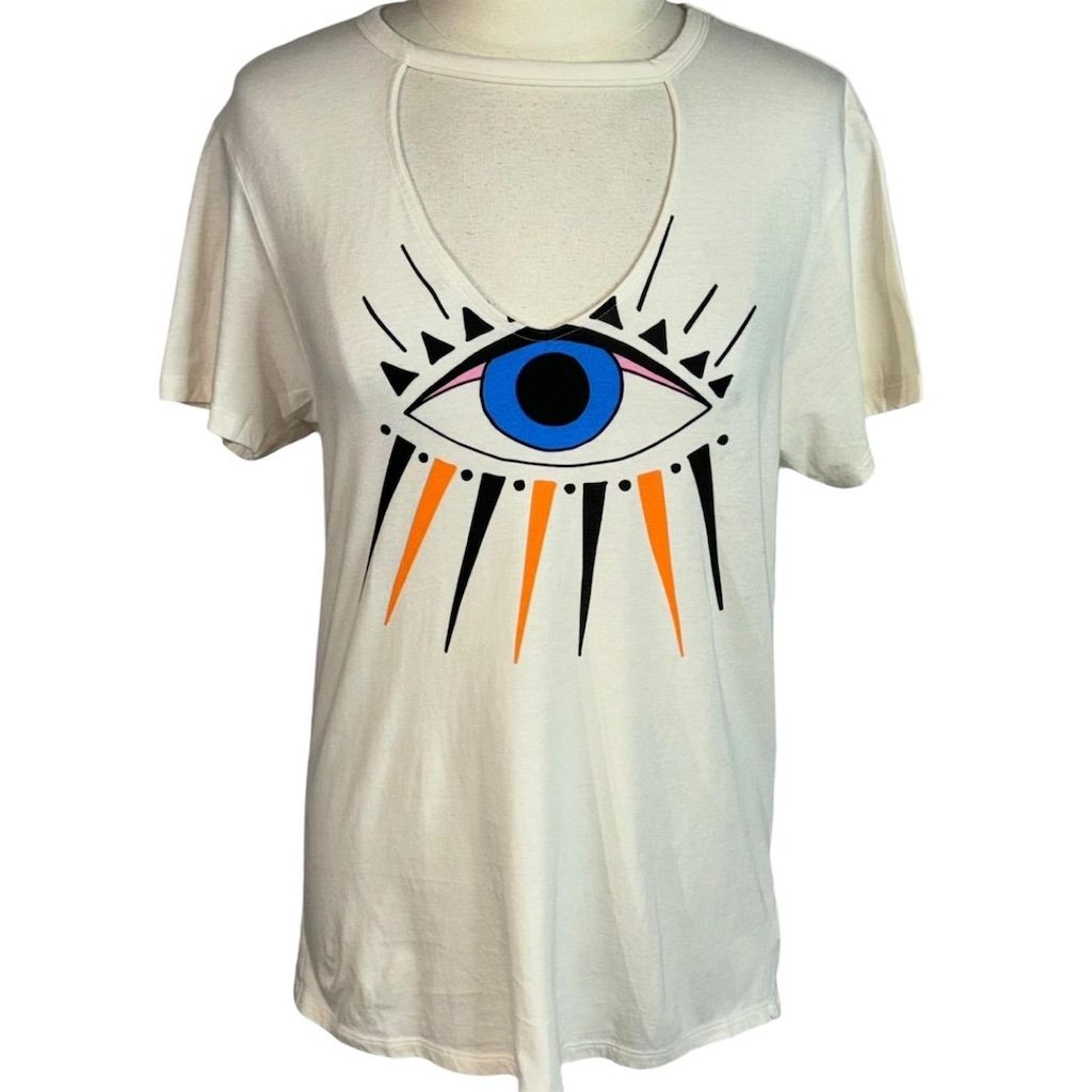 Express One Eleven Women's Protective Evil Eye Graphic T-Shirt Multicolor Size M