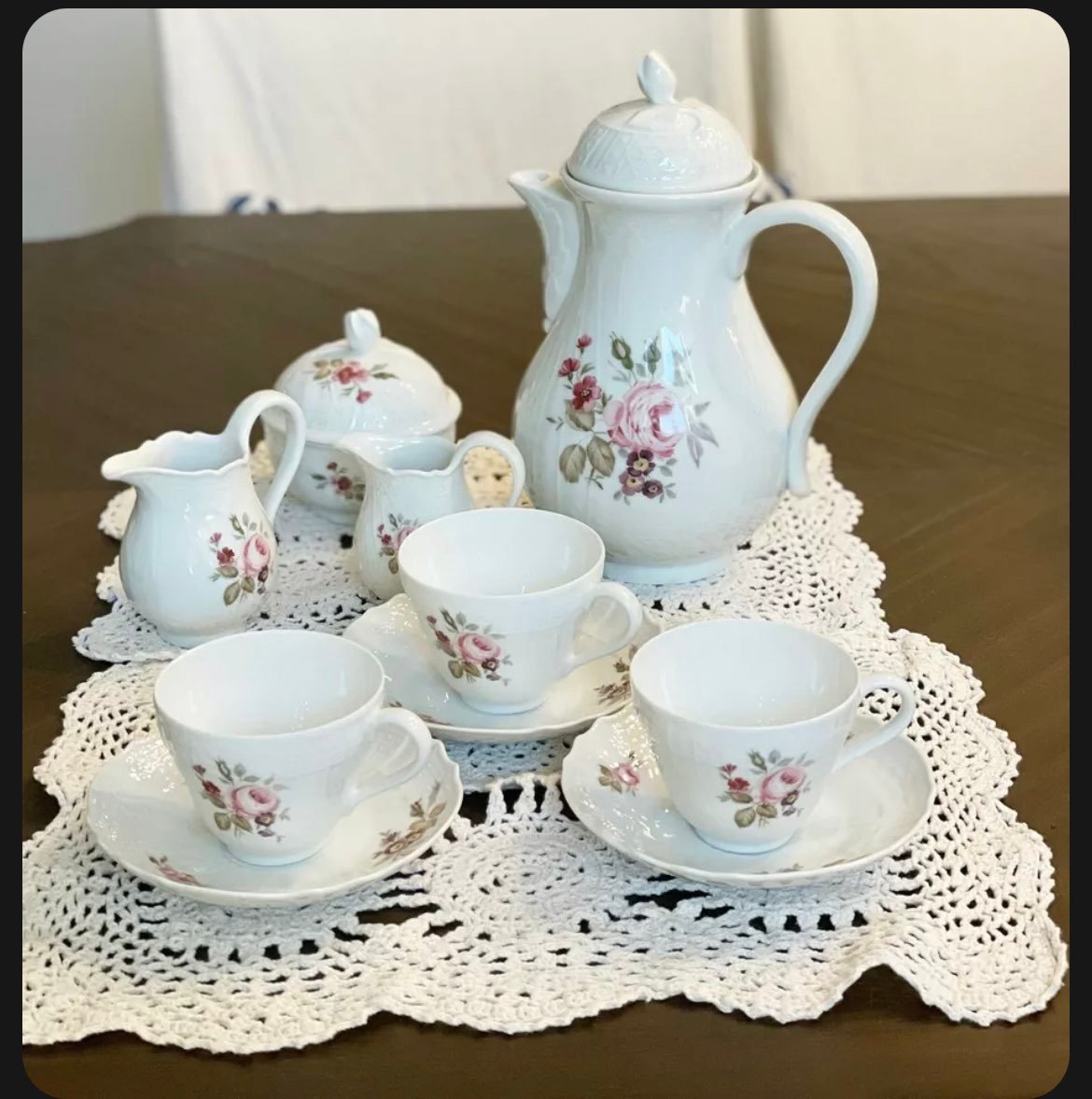 Hutschenreuther Germany Dresden Teapot Cream & Sugar Set 12pcs