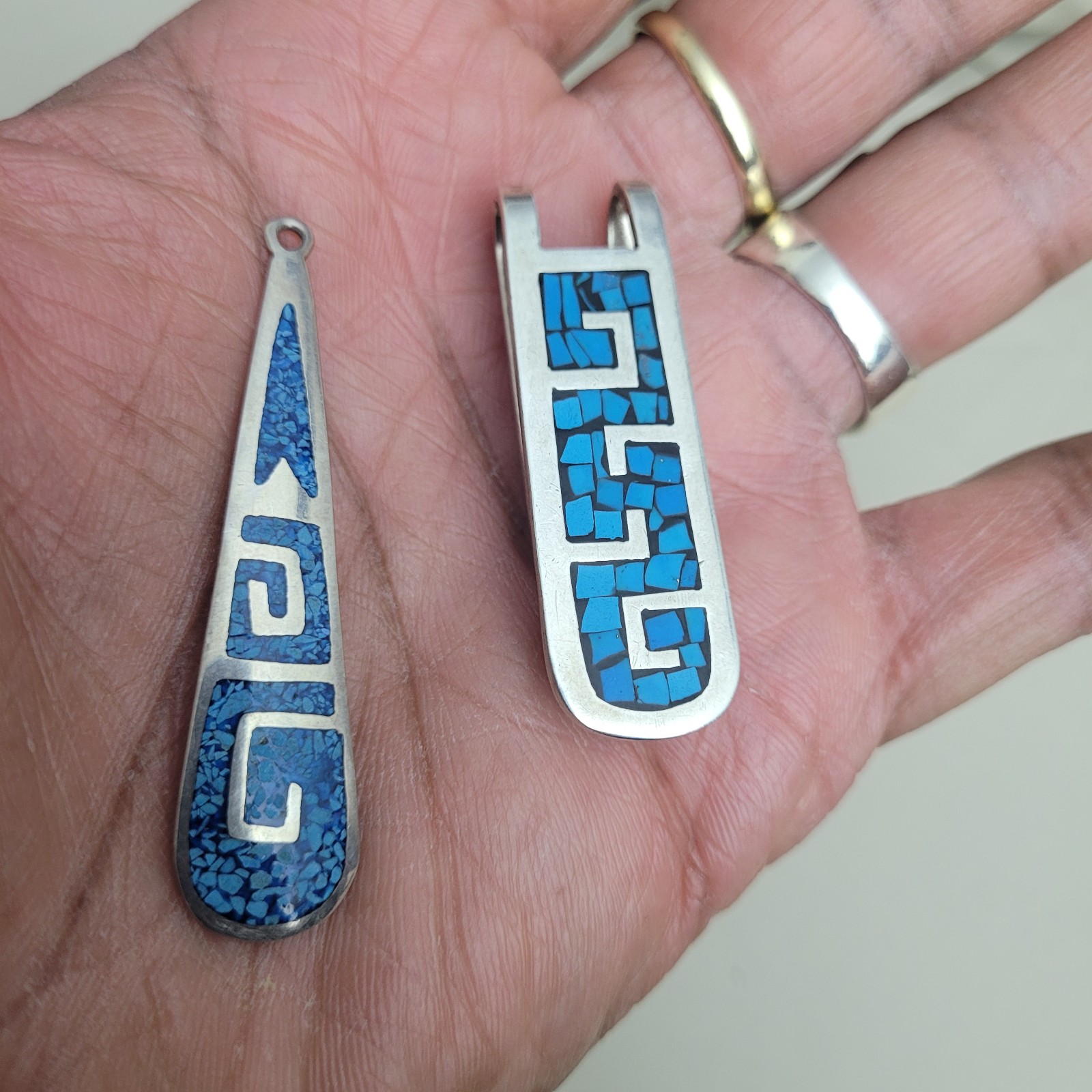 Sterling Silver & Turquoise Pendant & Money Clip