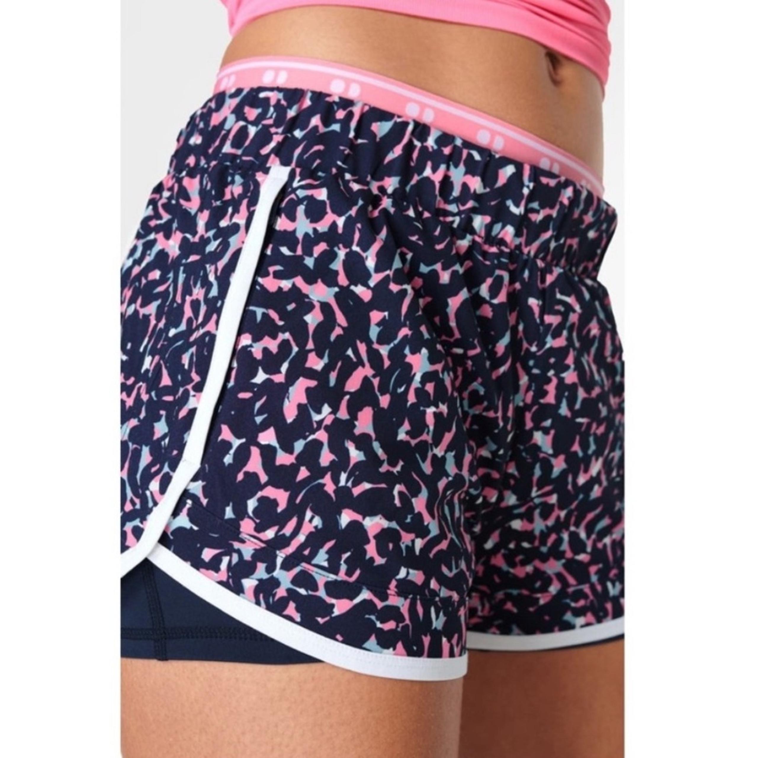 Sweaty Betty On Your Marks Lined Running Shorts | Navy Blue/Pink | XL