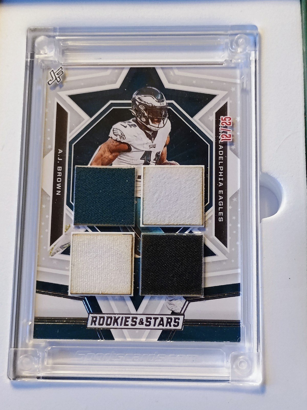 A.J Brown #12/25 2023 Superbowl LVll Jersey Fusion Quad Patch
