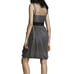 White by Vera Wang Dress Gray Illusion Neckline Sash Belt Formal Size 14 NEW