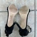 Tory Burch Black Suede Jules Floral Appliquè Ankle Strap Open Toe Sandals