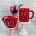 Rae Dunn Valentines Red XO Heart Measuring Cups and XOXO Heart Mug New