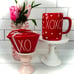 Rae Dunn Valentines Red XO Heart Measuring Cups and XOXO Heart Mug New