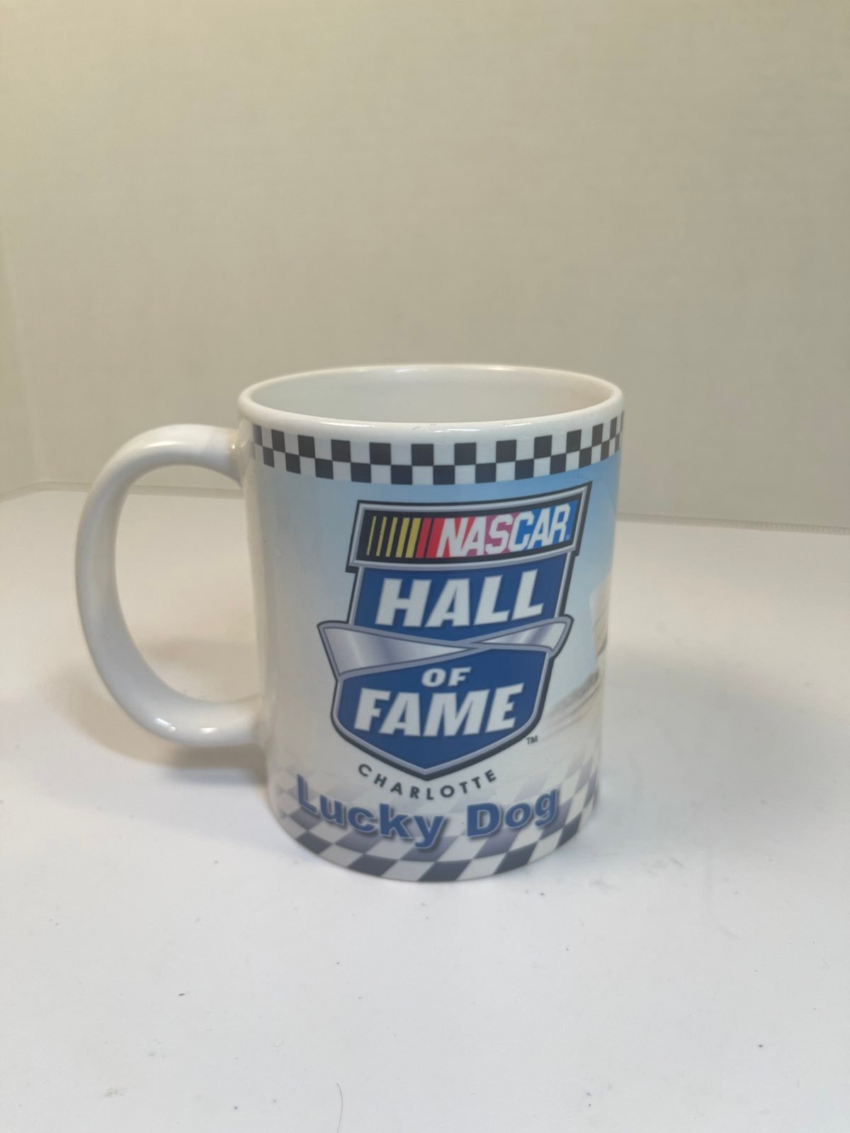 NASCAR Hall of Fame Coffee Tea Mug Cup Charlotte Lucky Dog Hologram Sticker NASCAR Hall of Fame Coffee Tea Mug Cup Charlotte Lucky Dog Hologram Sticker