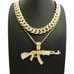 iced out AK47 Gun & iced out men choker