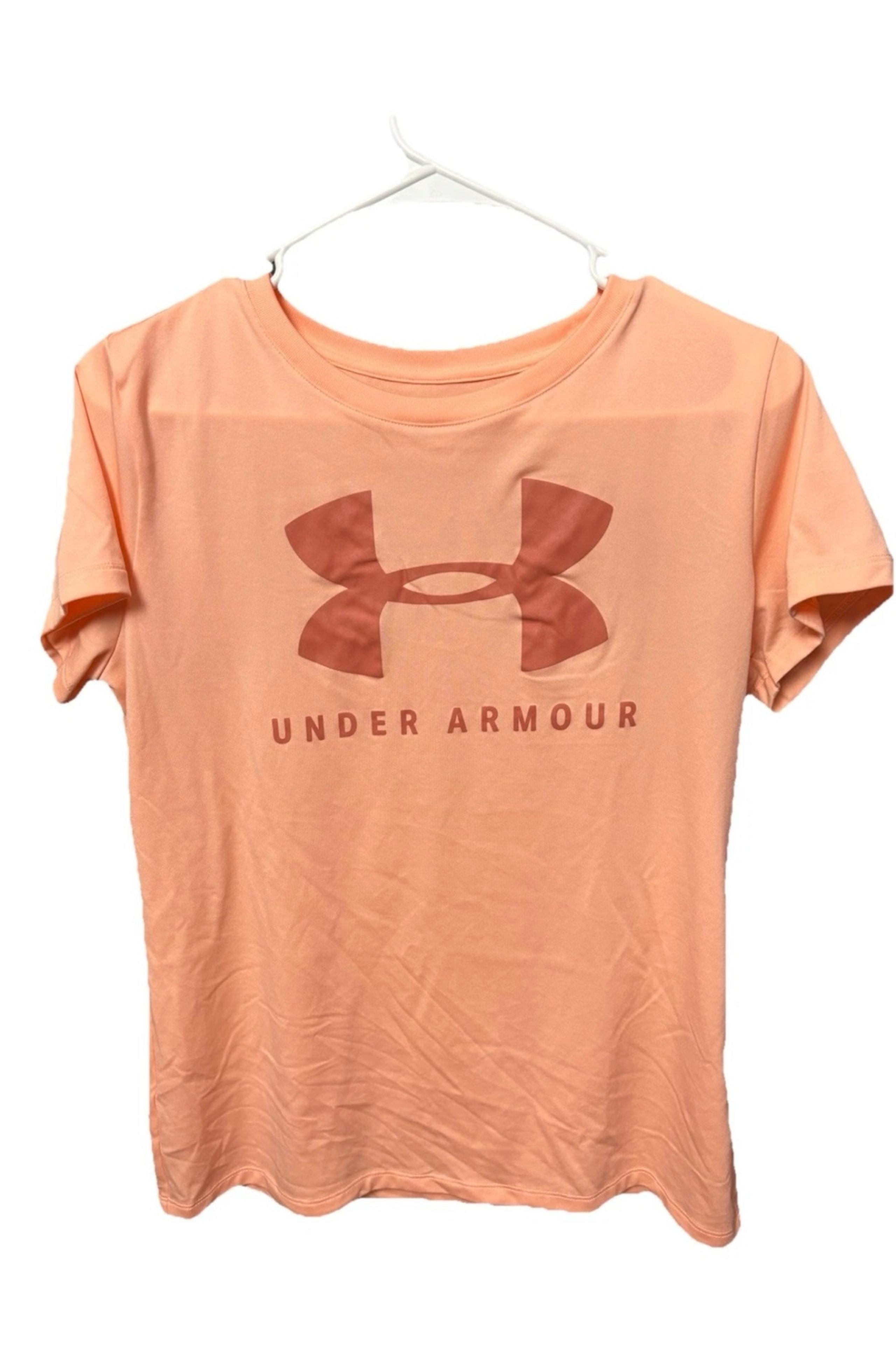 Under Armour Women's Neon Peach Heatgear Short Sleeve T-Shirt, Size Medium