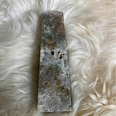 Beautiful blue and green moss agate tower