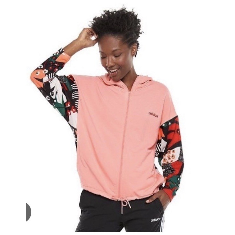 Adidas x Farm Rio Campera Full Zip Hoodie Womens Small Bold Abstract Streetwear