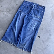 Y2K Embroidered Southpole Blue Tab Crazy Washed Jeans Baggy Size 42