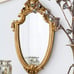 Vintage 11.6 x 9 Inch Decorative Wall Mirror Gold Shield Shape